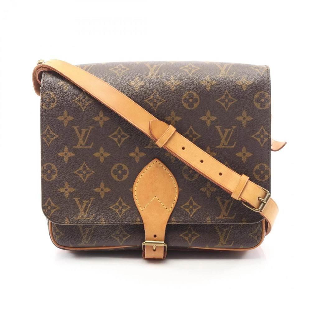 LOUIS VUITTON Authentic Brown Monogram Leather Shoulder Bag
